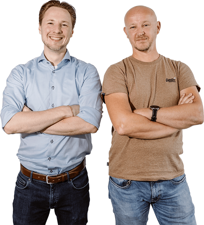 Joost (Commercial Manager) en Niels (Managing Director) staan voor je klaar